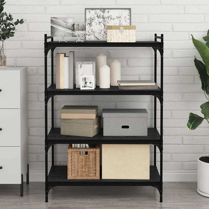 Scaffale 4 pcs Nero 80 x 40 x 1,5 cm Legno multistrato