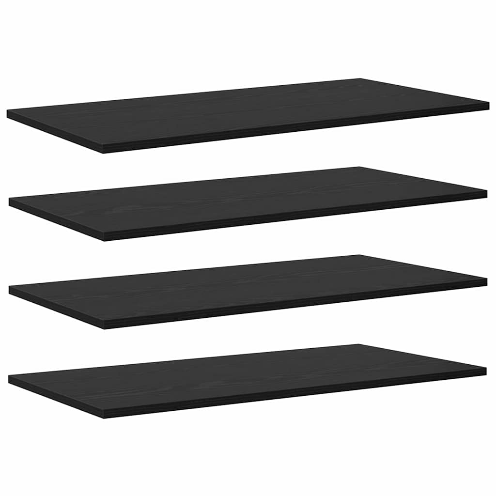 Scaffale 4 pcs Nero 80 x 40 x 1,5 cm Legno multistrato