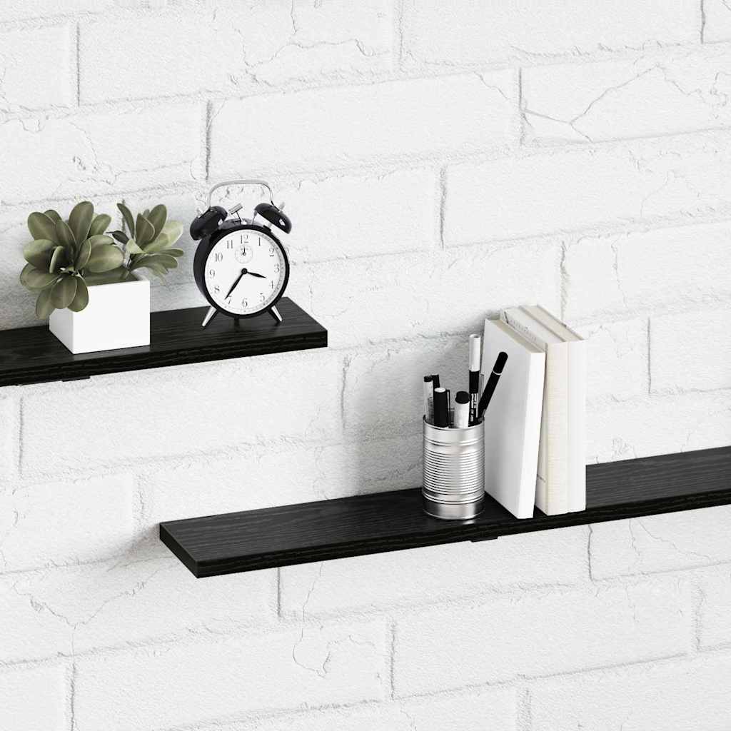 Scaffale 4 pcs Nero 100 x 10 x 1,5 cm Legno multistrato | homemem39