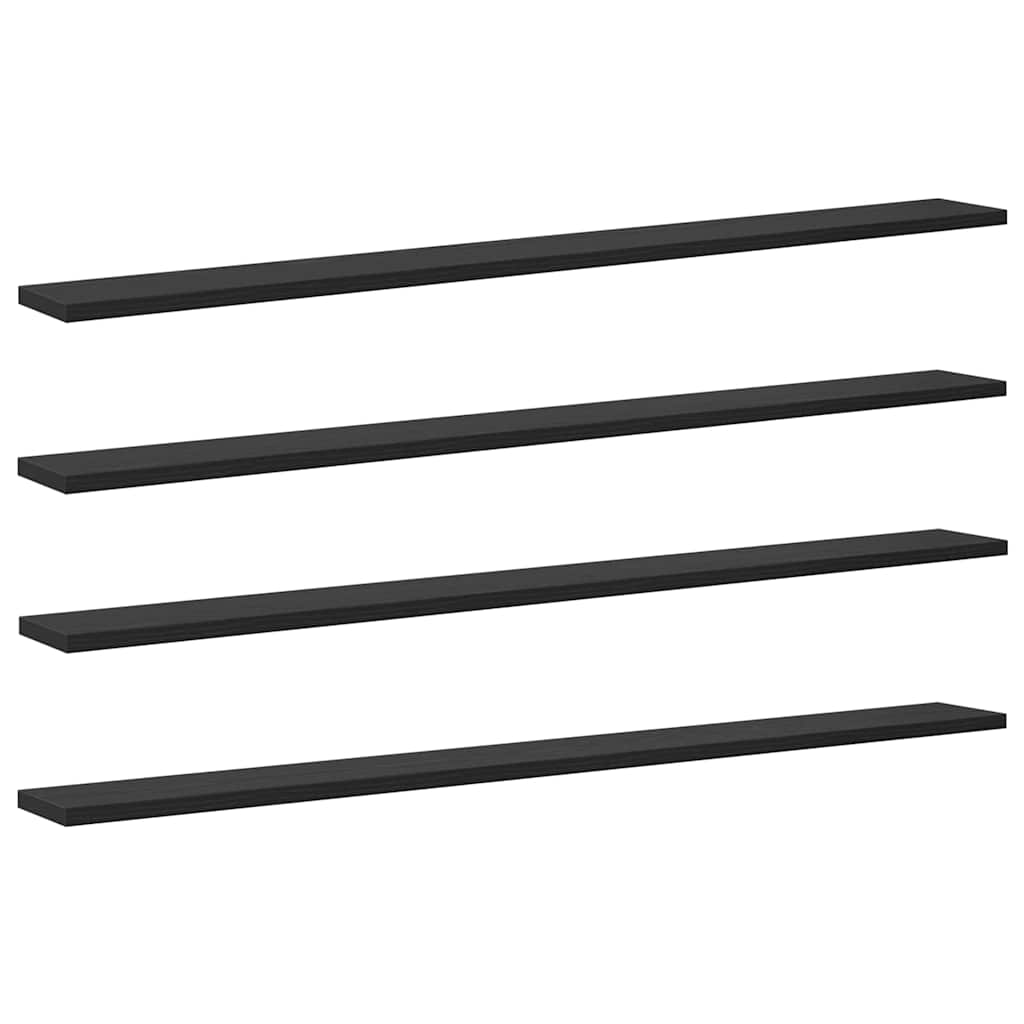 Scaffale 4 pcs Nero 100 x 10 x 1,5 cm Legno multistrato | homemem39