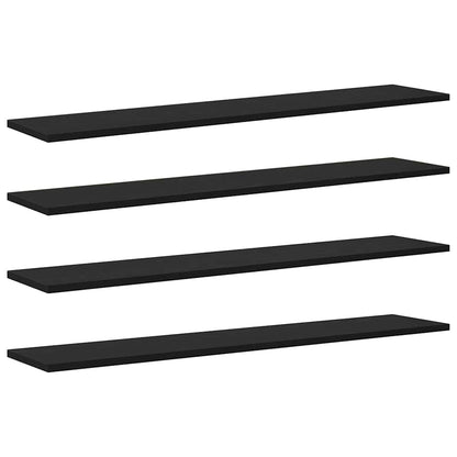 Scaffale 4 pcs Nero 100 x 20 x 1,5 cm Legno multistrato