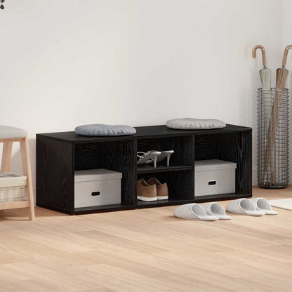 Panca per scarpe Rovere Nero 102 x 35 x 35 cm Legno multistrato