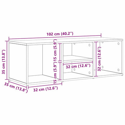 Panca per scarpe Rovere Nero 102 x 35 x 35 cm Legno multistrato
