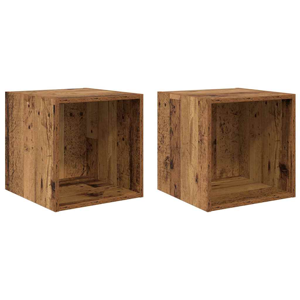 Armadietto a muro 2 pcs Legno vecchio 37 x 37 x 37 cm