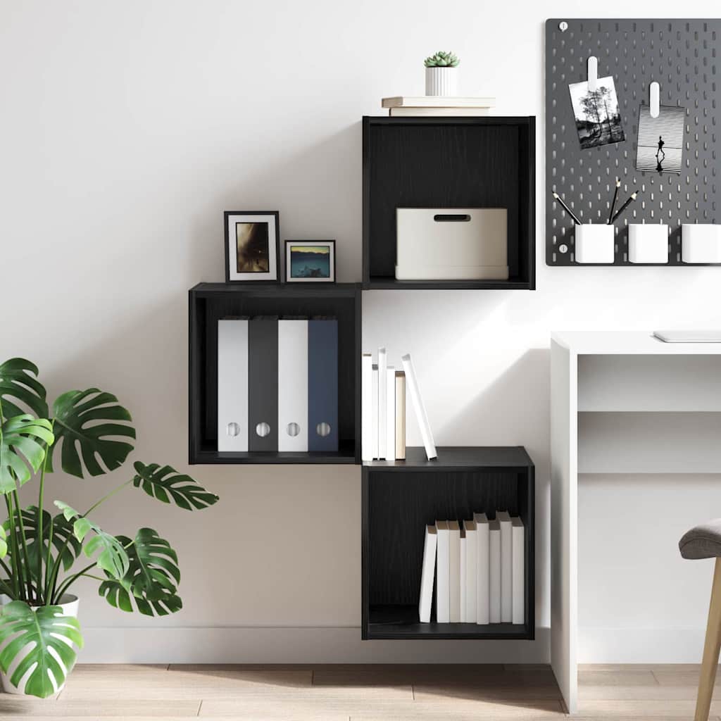 Armadietto a muro Rovere Nero 37 x 37 x 37 cm Legno multistrato | homemem39