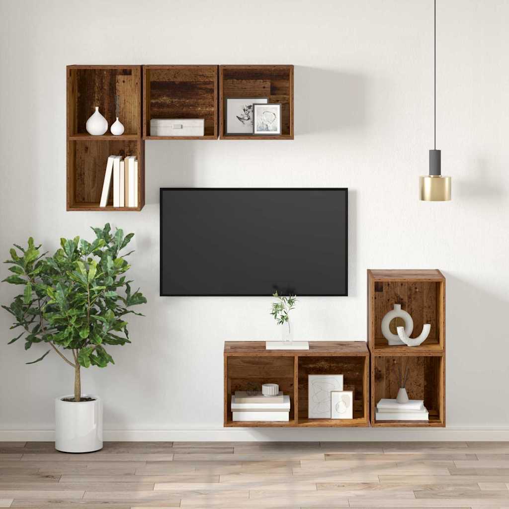 Set mobile TV Legno vecchio 37 x 37 x 72 cm Legno multistrato