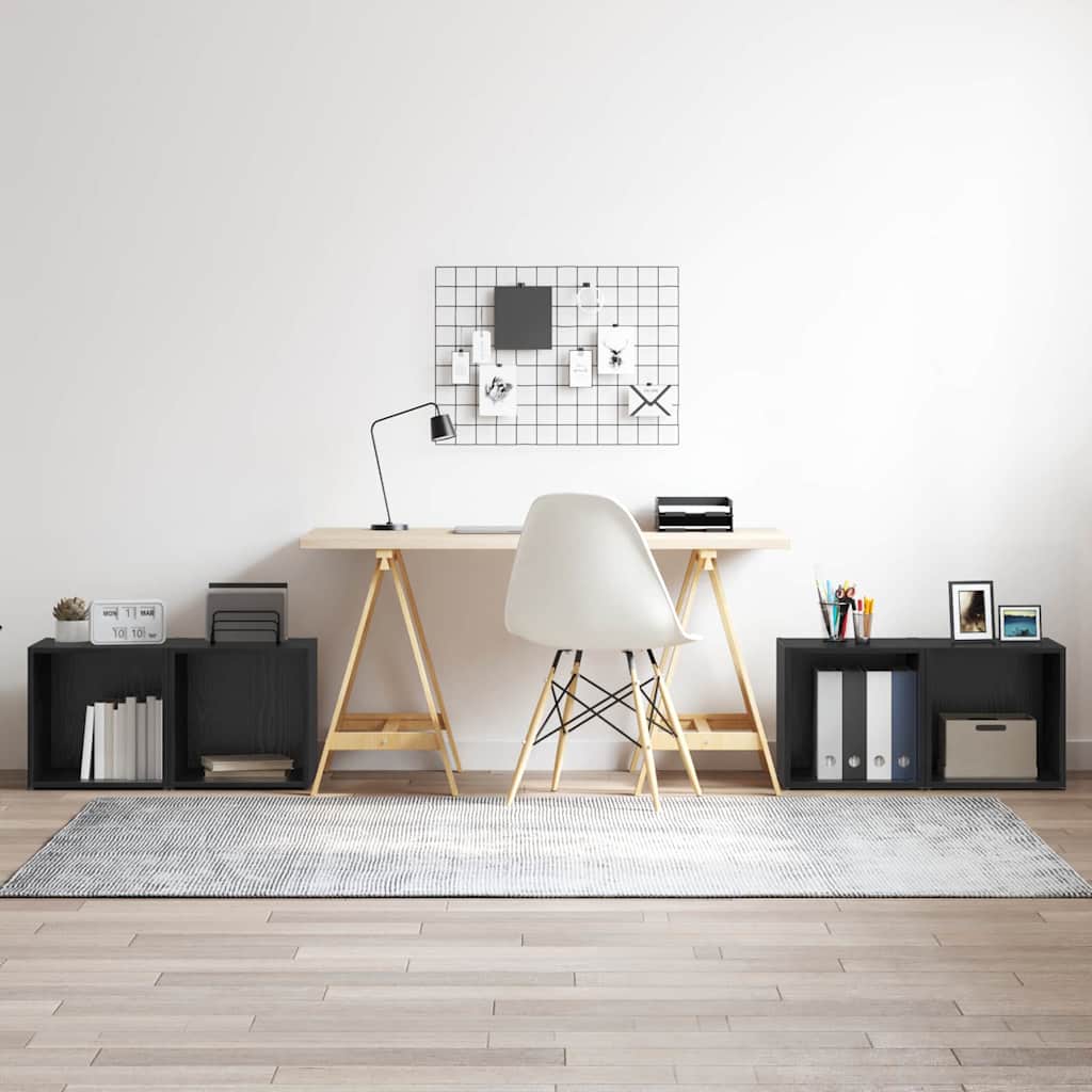 Set mobile TV 4 pcs Nero 37 x 35 x 37,5 cm Legno multistrato