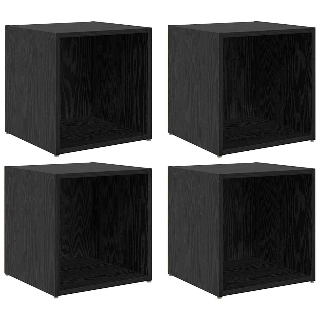 Set mobile TV 4 pcs Nero 37 x 35 x 37,5 cm Legno multistrato