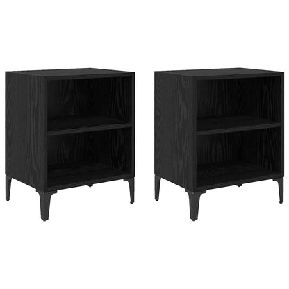 Armadio da Notte 2 pcs Rovere Nero 40 x 30 x 50 cm