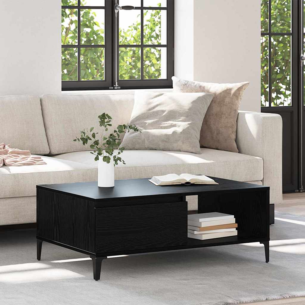 Tavolino da salotto Rovere nero 90 x 60 x 35 cm