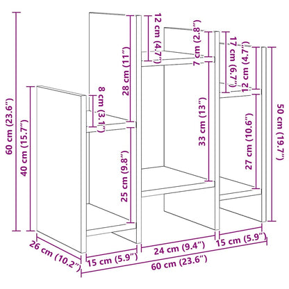 Mobile laterale Rovere artigianale 60 x 26 x 60 cm
