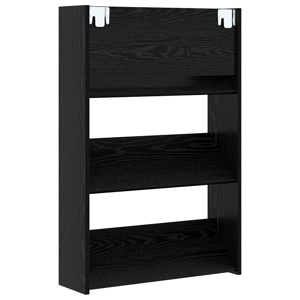 Mobile per scarpe Rovere Nero 60 x 18 x 90 cm Legno multistrato