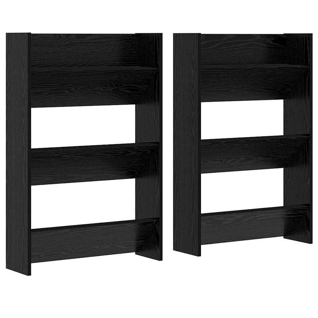 Mobile per scarpe 2 pcs Rovere Nero 60 x 18 x 90 cm