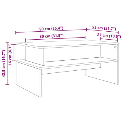 Tavolino da salotto Rovere artigianale 90 x 55 x 42,5 cm