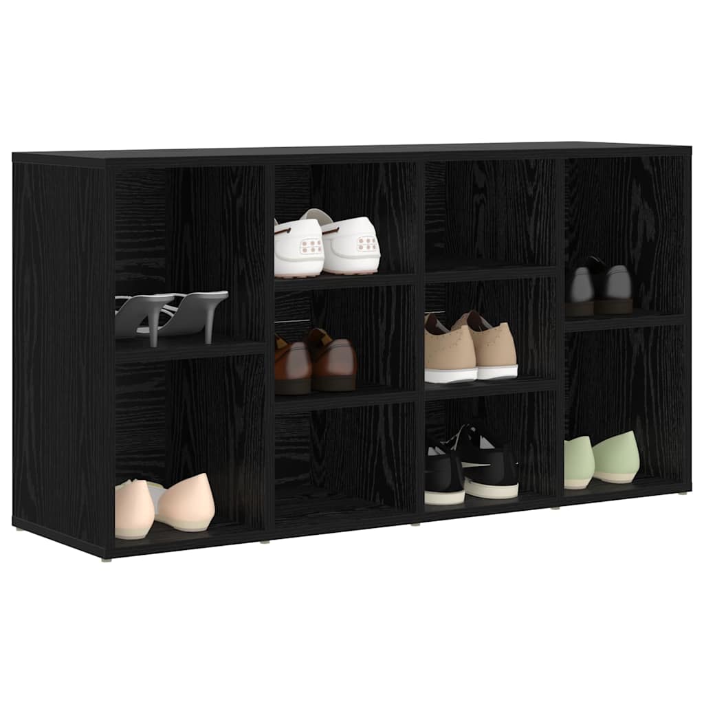 Panca per scarpe con lo scaffale Rovere Nero 103 x 30 x 54,5 cm