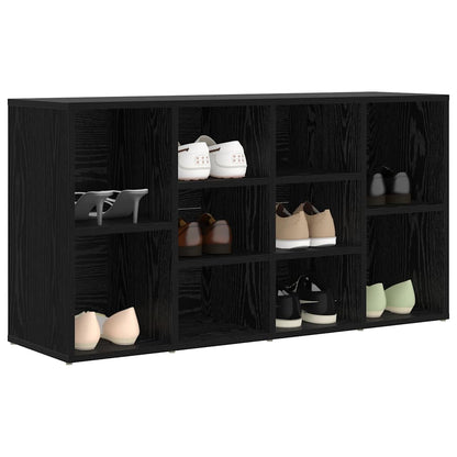 Panca per scarpe con lo scaffale Rovere Nero 103 x 30 x 54,5 cm
