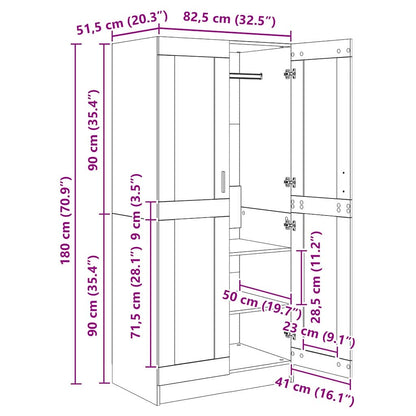 Guardaroba Legno vecchio 82,5 x 51,5 x 180 cm | homemem39