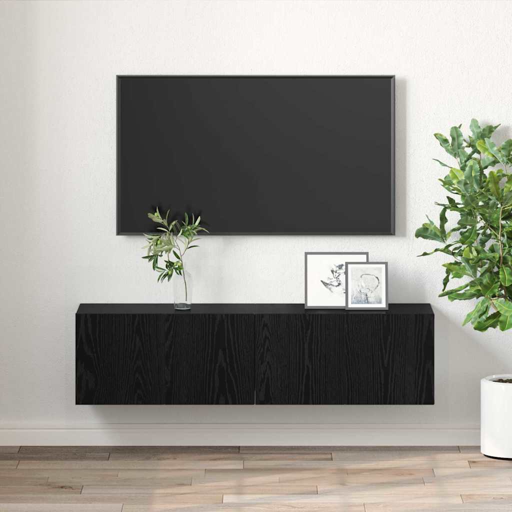 Set mobile TV 2 pcs Nero 60 x 30 x 30 cm Legno multistrato