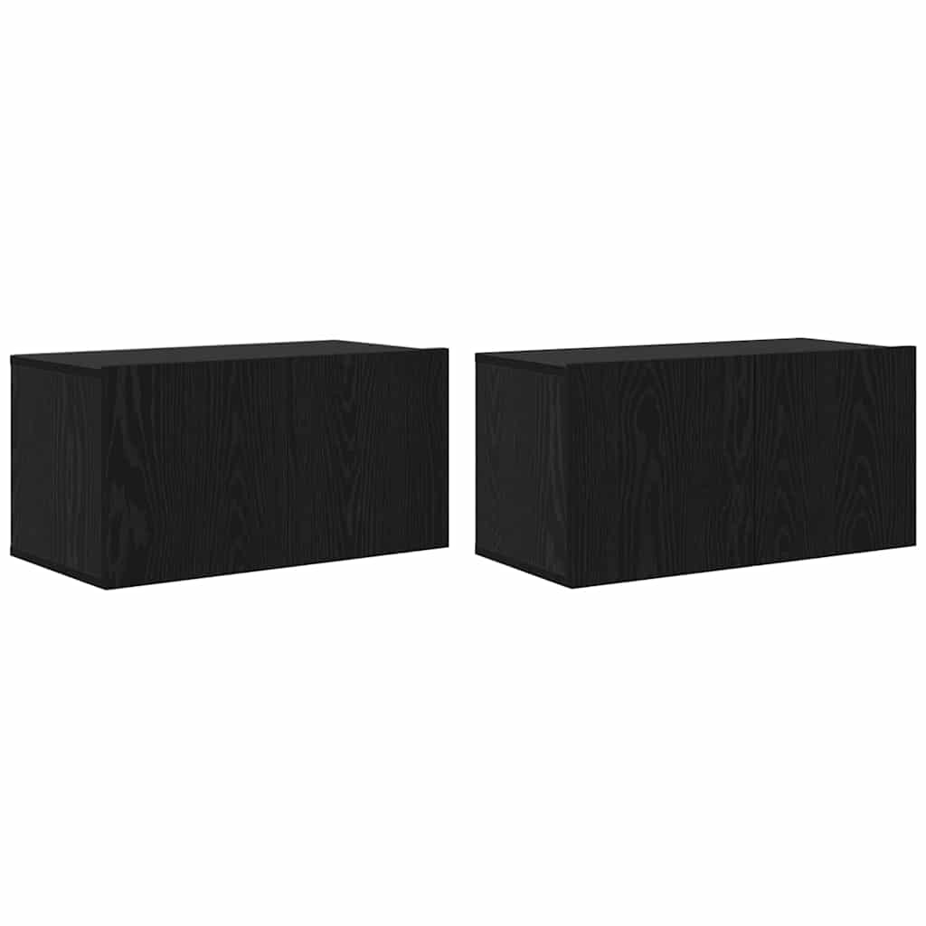 Set mobile TV 2 pcs Nero 60 x 30 x 30 cm Legno multistrato