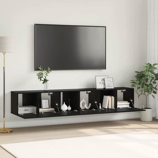Set mobile TV 3 pcs Nero 60 x 30 x 30 cm Legno multistrato