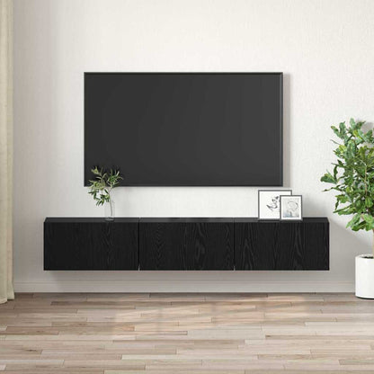 Set mobile TV 3 pcs Nero 60 x 30 x 30 cm Legno multistrato