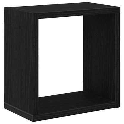Scaffali da parete 4 pcs Rovere Nero Legno multistrato | homemem39