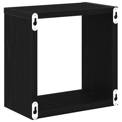 Scaffali da parete 4 pcs Rovere Nero Legno multistrato | homemem39