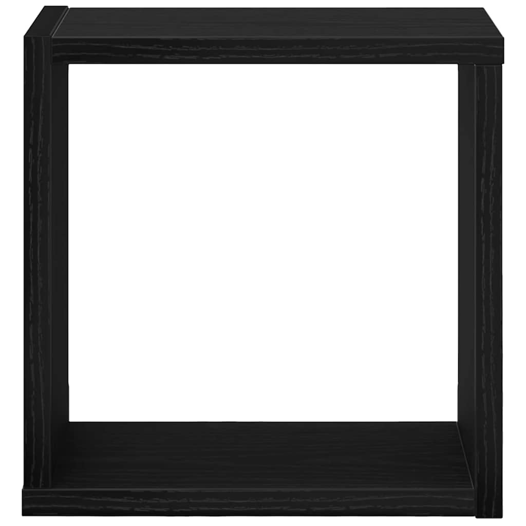 Scaffali da parete 4 pcs Rovere Nero Legno multistrato | homemem39