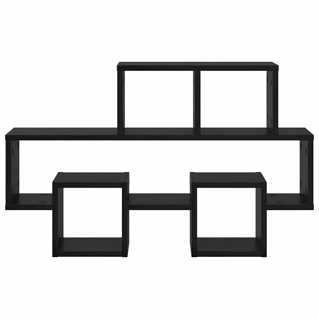 Scaffale da parete con lo scaffale Rovere nero 82 x 15 x 51 cm | homemem39