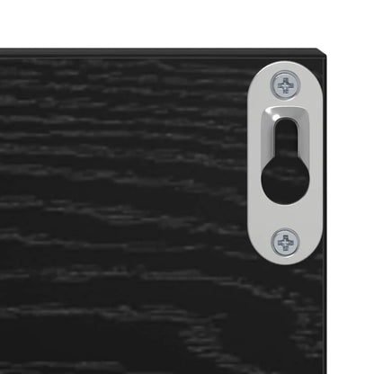 Scaffale da parete 2 pcs Rovere Nero 80 x 11,5 x 18 cm