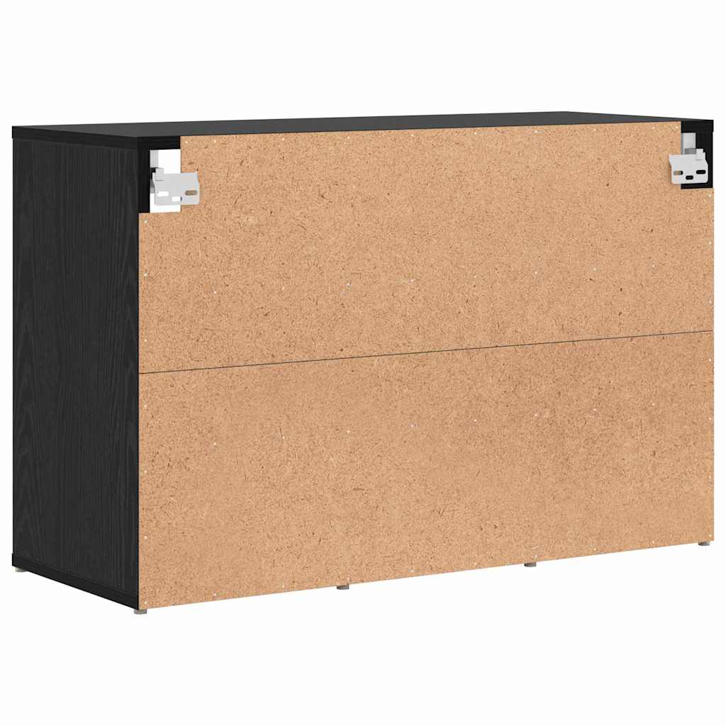 Mobile per scarpe con lo scaffale Rovere Nero 77,5 x 30 x 51 cm