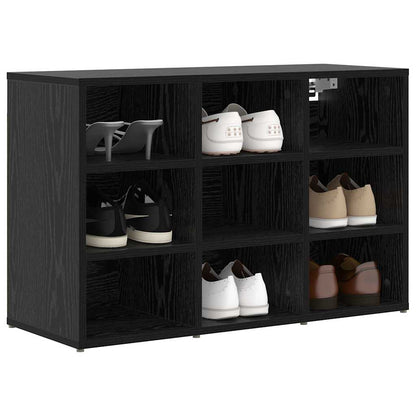 Mobile per scarpe con lo scaffale Rovere Nero 77,5 x 30 x 51 cm