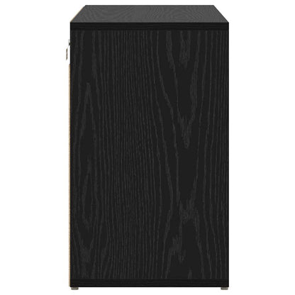 Mobile per scarpe con lo scaffale Rovere Nero 77,5 x 30 x 51 cm