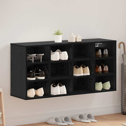 Mobile per scarpe con lo scaffale Rovere Nero 103 x 30 x 51 cm