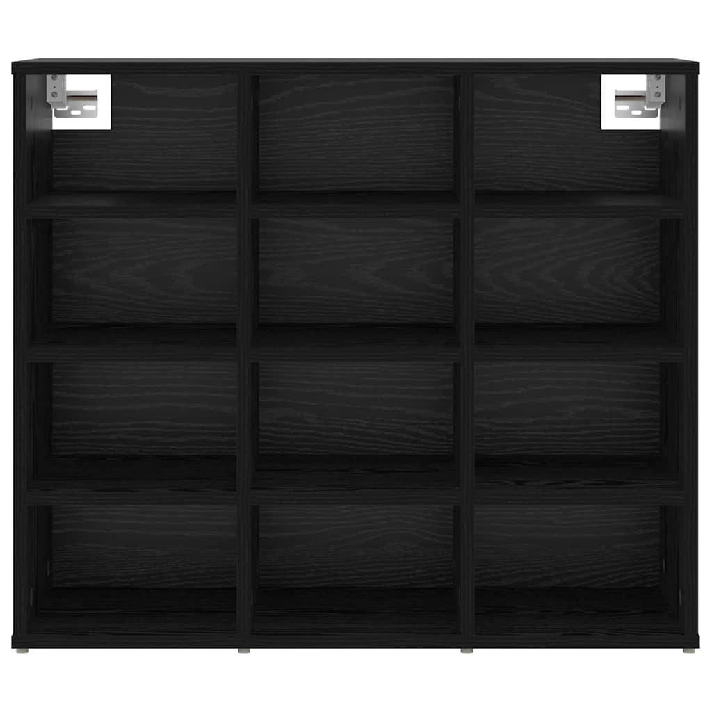Mobile per scarpe con lo scaffale Rovere Nero 77,5 x 30 x 67 cm