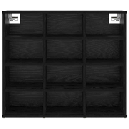 Mobile per scarpe con lo scaffale Rovere Nero 77,5 x 30 x 67 cm