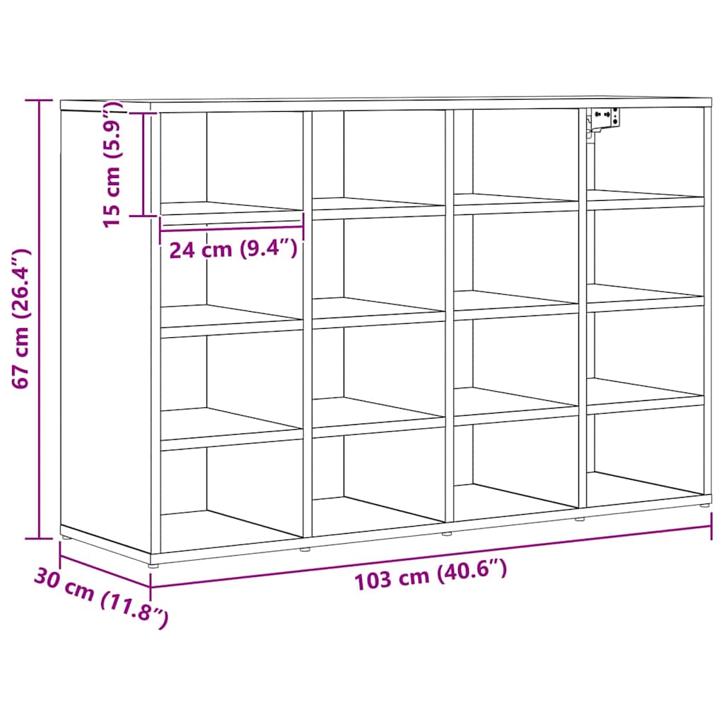 Mobile per scarpe Legno vecchio 103 x 30 x 67 cm | homemem39