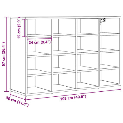 Mobile per scarpe Rovere artigianale 103 x 30 x 67 cm