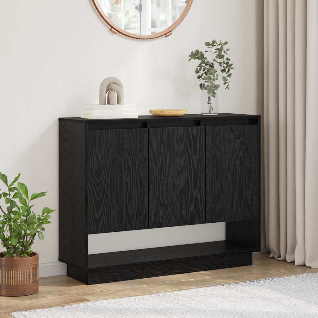 Credenza Rovere Nero 97 x 29 x 75 cm Legno multistrato