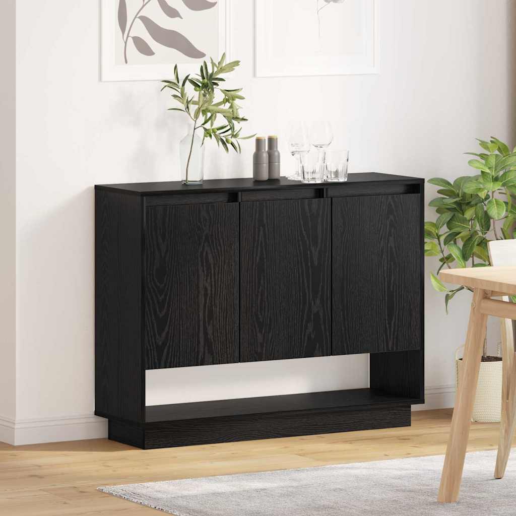 Credenza Rovere Nero 97 x 29 x 75 cm Legno multistrato