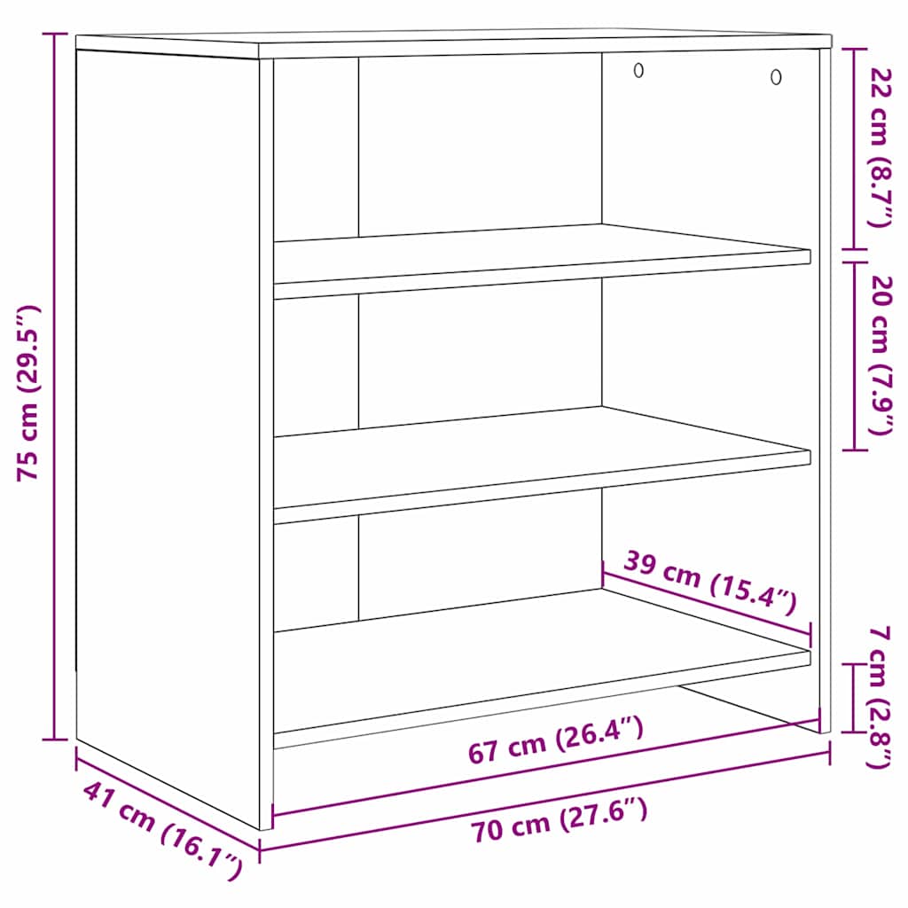 Credenza Marrone 70 x 41 x 75 cm Legno multistrato