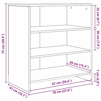 Credenza Nero 70 x 41 x 75 cm Legno multistrato