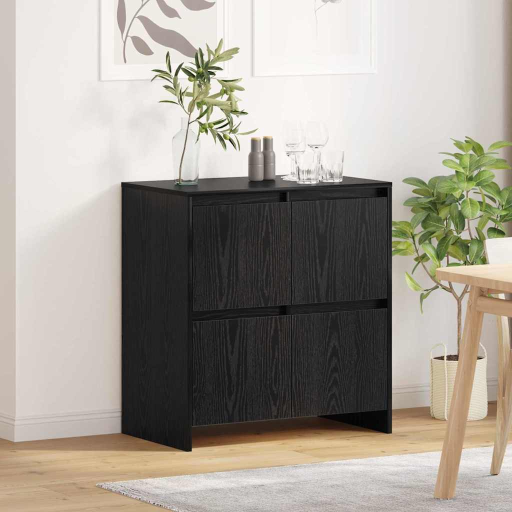 Credenza Rovere Nero 70 x 41 x 75 cm Legno multistrato
