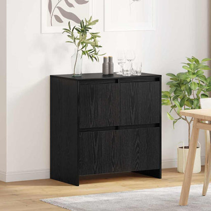 Credenza Rovere Nero 70 x 41 x 75 cm Legno multistrato
