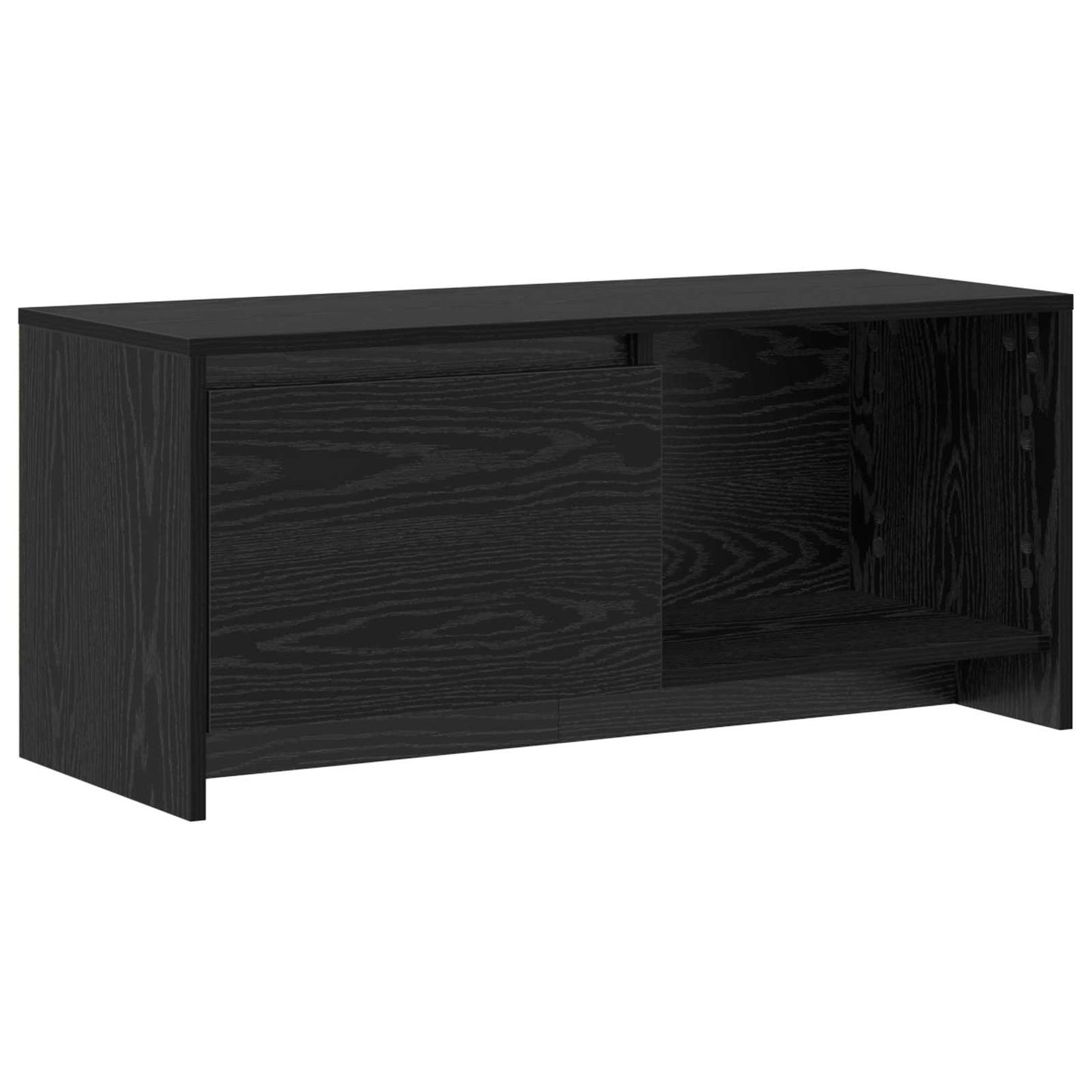 Set mobile TV Rovere Nero 90 x 35 x 40 cm Legno multistrato