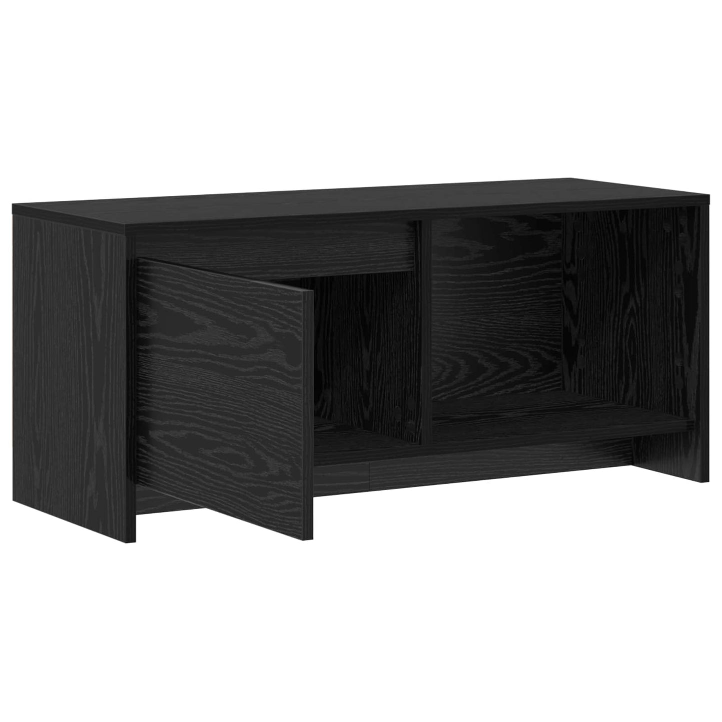 Set mobile TV Rovere Nero 90 x 35 x 40 cm Legno multistrato