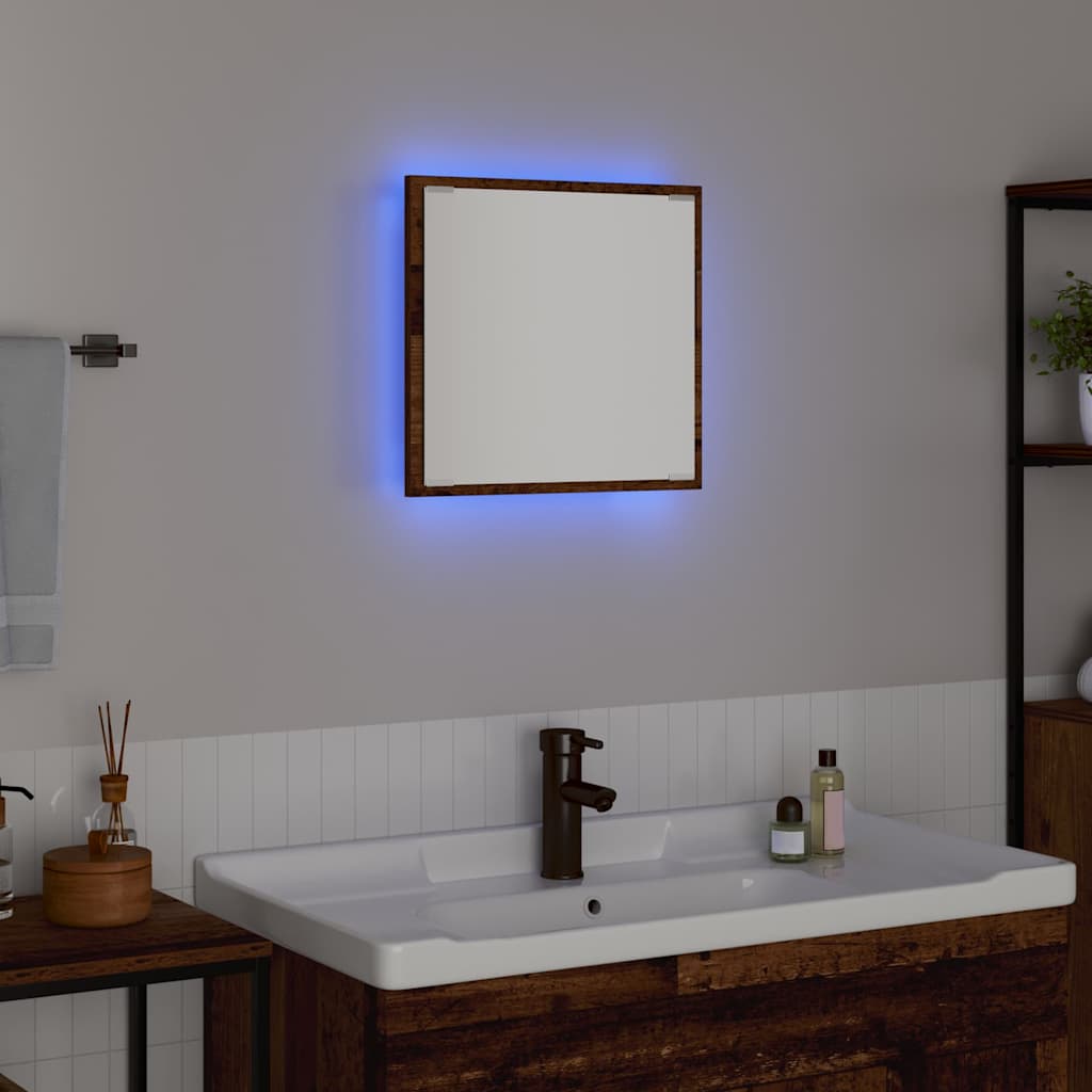 Specchio da bagno LED Legno vecchio 40 x 37 x 8.5 cm | homemem39