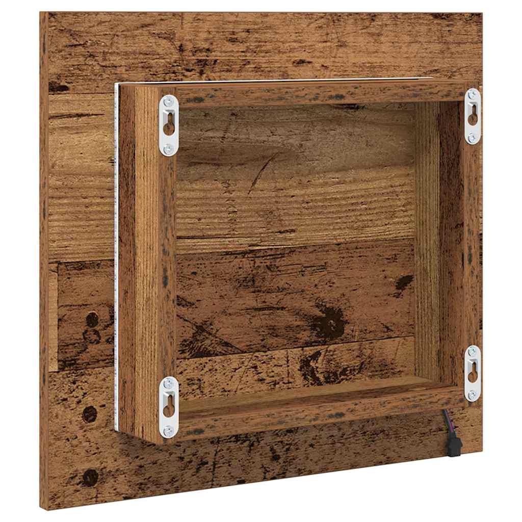 Specchio da bagno LED Legno vecchio 40 x 37 x 8.5 cm | homemem39