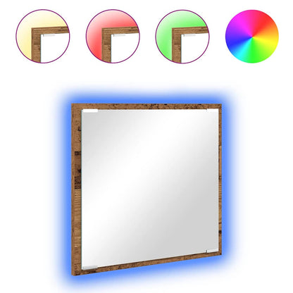 Specchio da bagno LED Legno vecchio 40 x 37 x 8.5 cm | homemem39