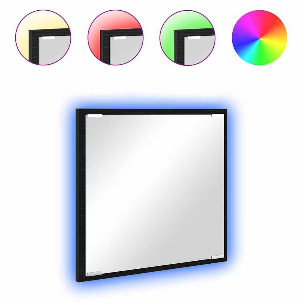 Specchio da bagno LED Rovere Nero 40 x 37 x 8.5 cm | homemem39
